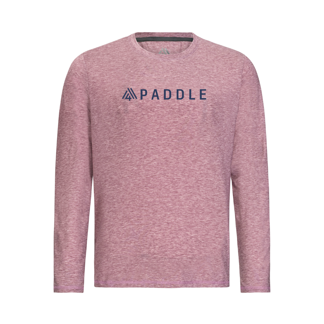 Men's Hybrid Long Sleeve Tee - Paddle Heather Red