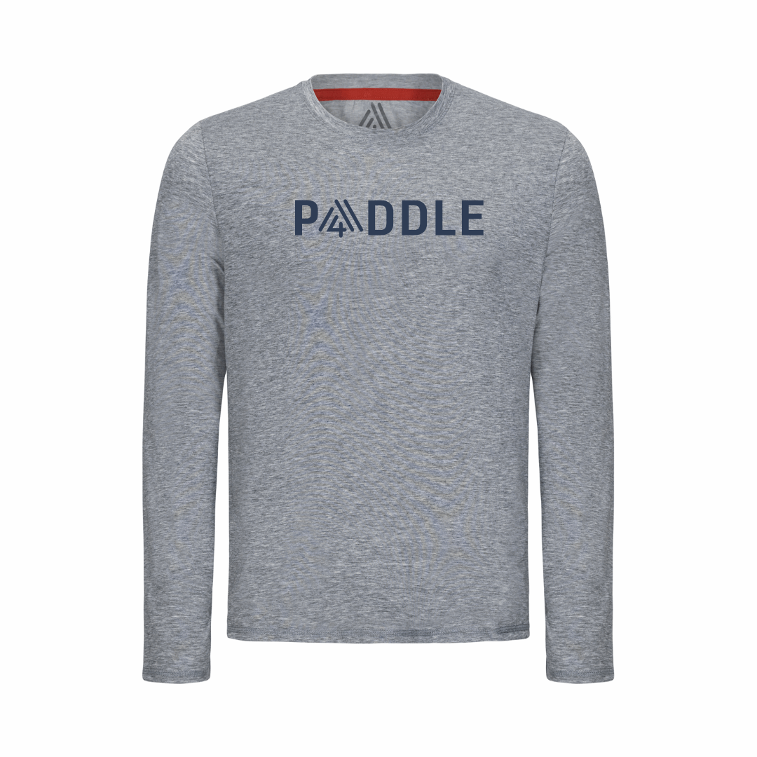 Men's Hybrid Long Sleeve Tee - Paddle Heather Grey