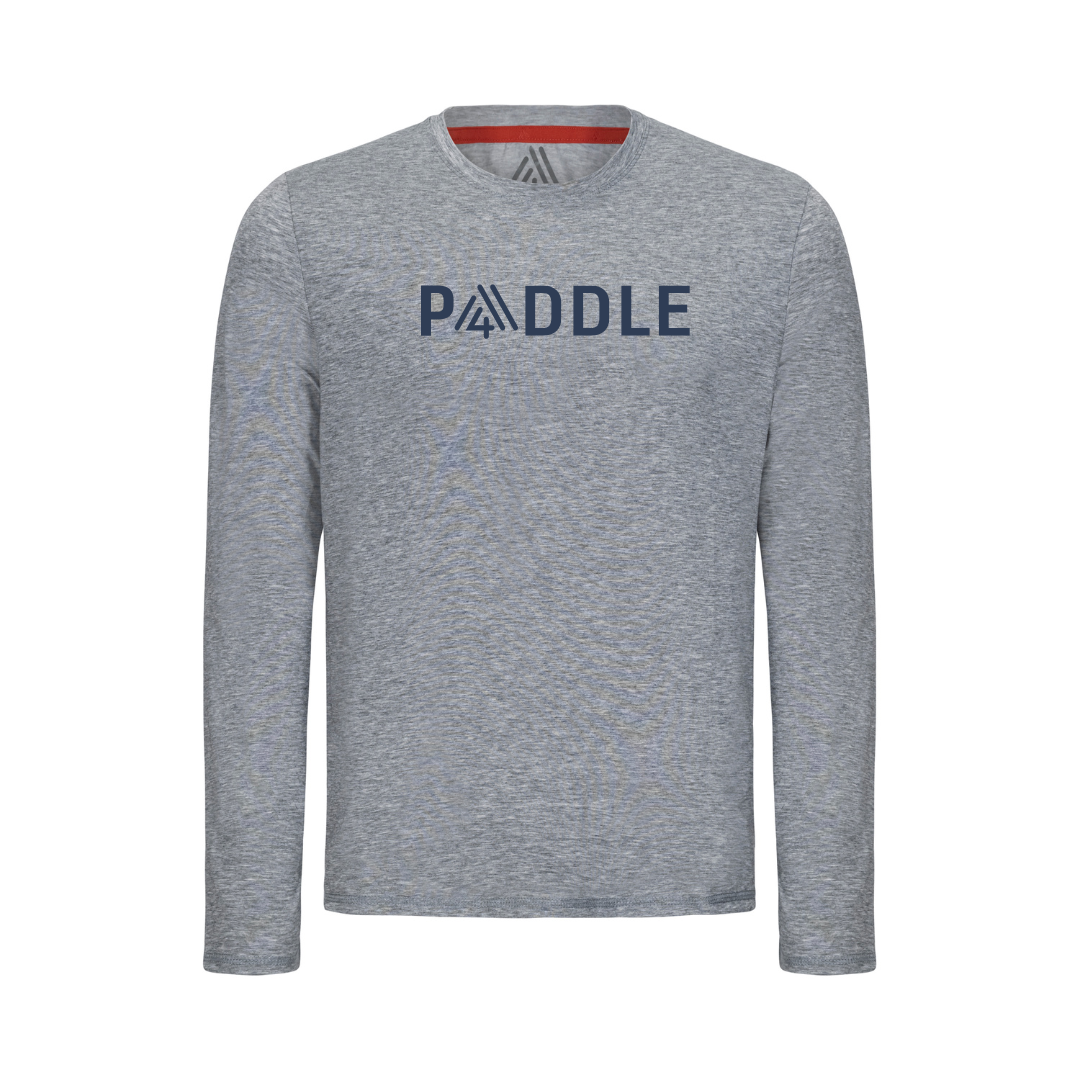 Men's Hybrid Long Sleeve Tee - Paddle Heather Grey