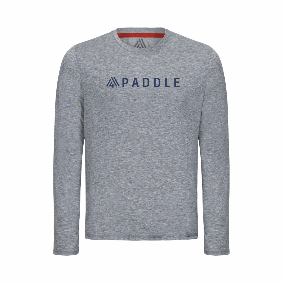 Men's Hybrid Long Sleeve Tee - Paddle Heather Grey