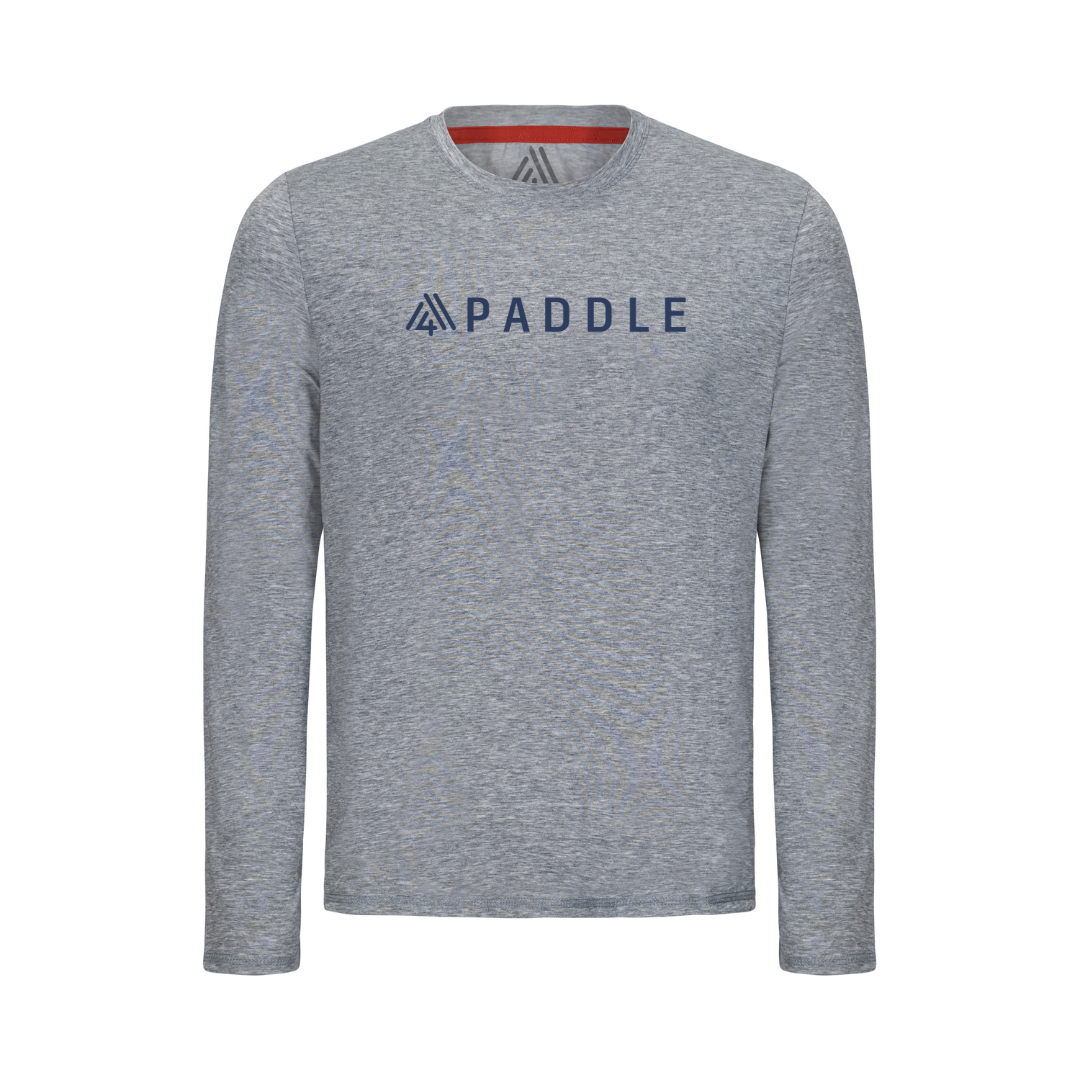Men's Hybrid Long Sleeve Tee - Paddle Heather Grey