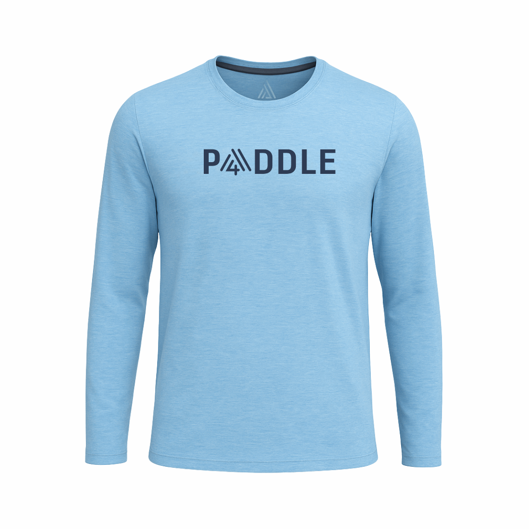 Men's Hybrid Long Sleeve Tee - Paddle Heather Blue