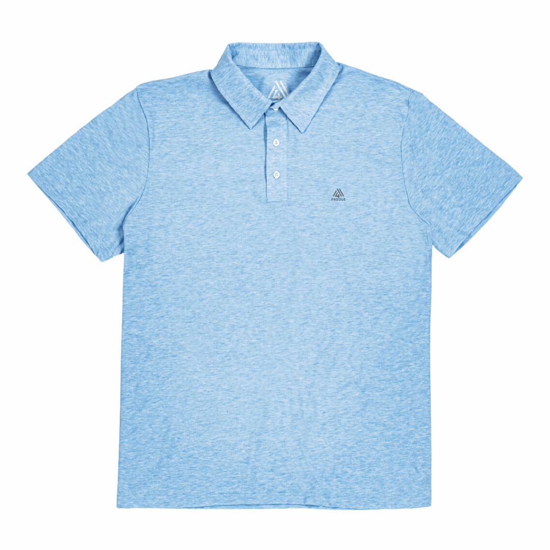 Men's Hybrid Polo - Paddle Heather Blue