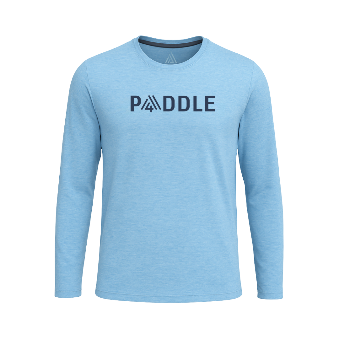 Men's Hybrid Long Sleeve Tee - Paddle Heather Blue