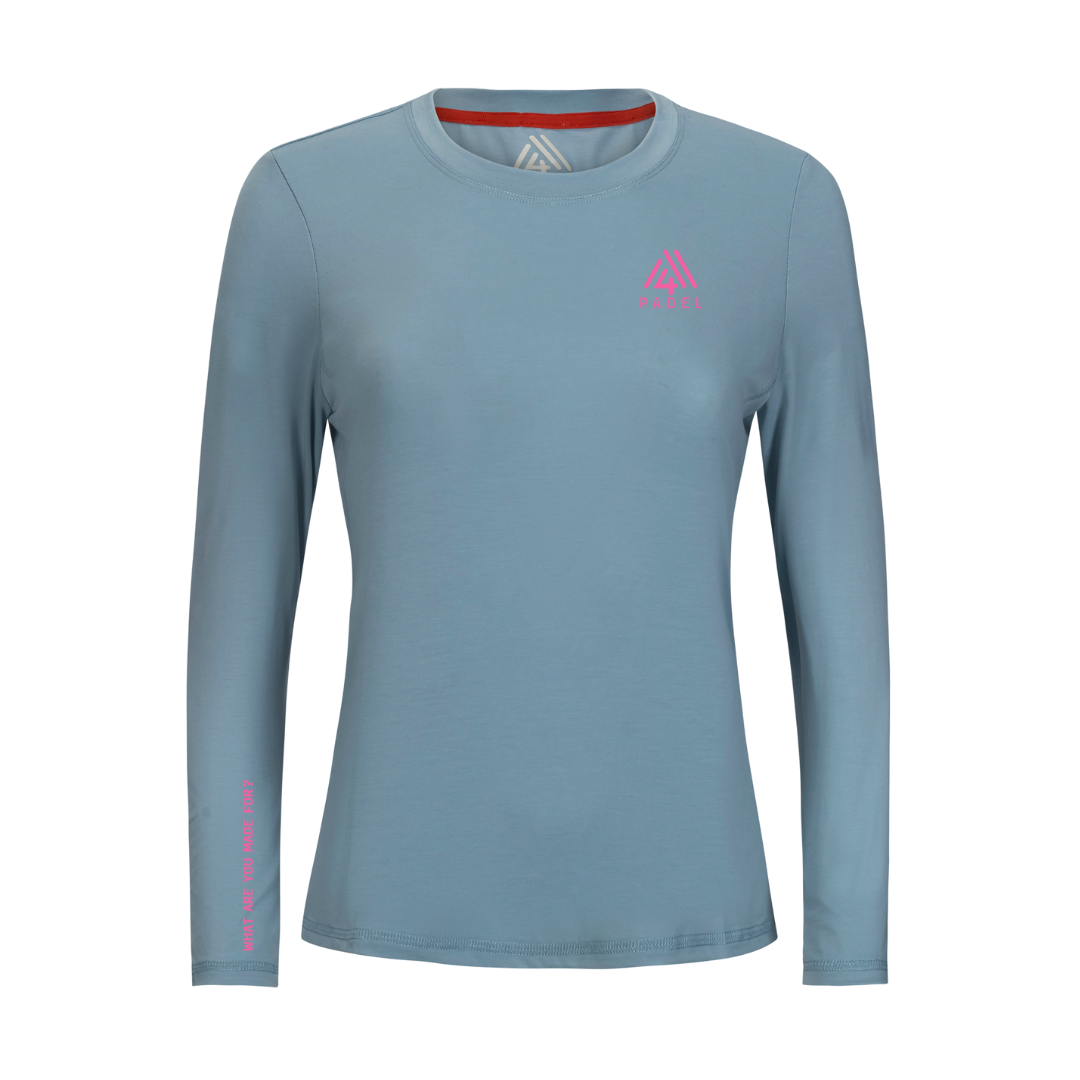 Women&#39;s Hybrid Long Sleeve Tee - Padel Arctic Blue