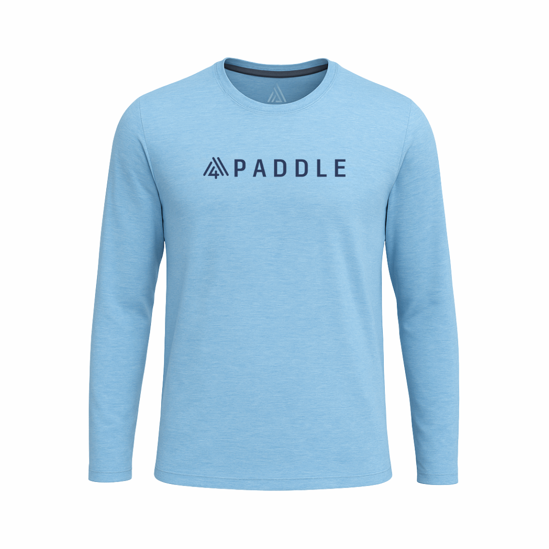 Men's Hybrid Long Sleeve Tee - Paddle Heather Blue