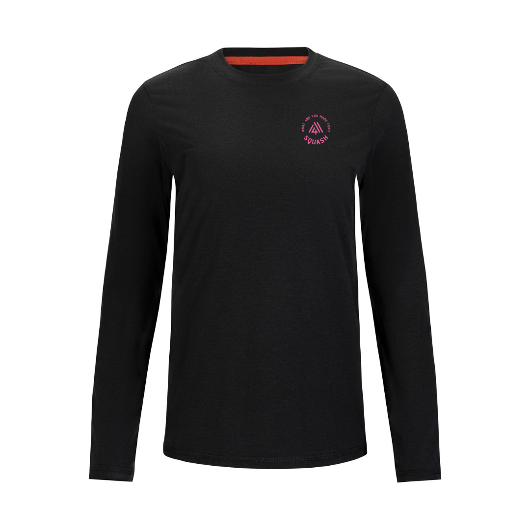 Women's Hybrid Long Sleeve Tee - Squash Black