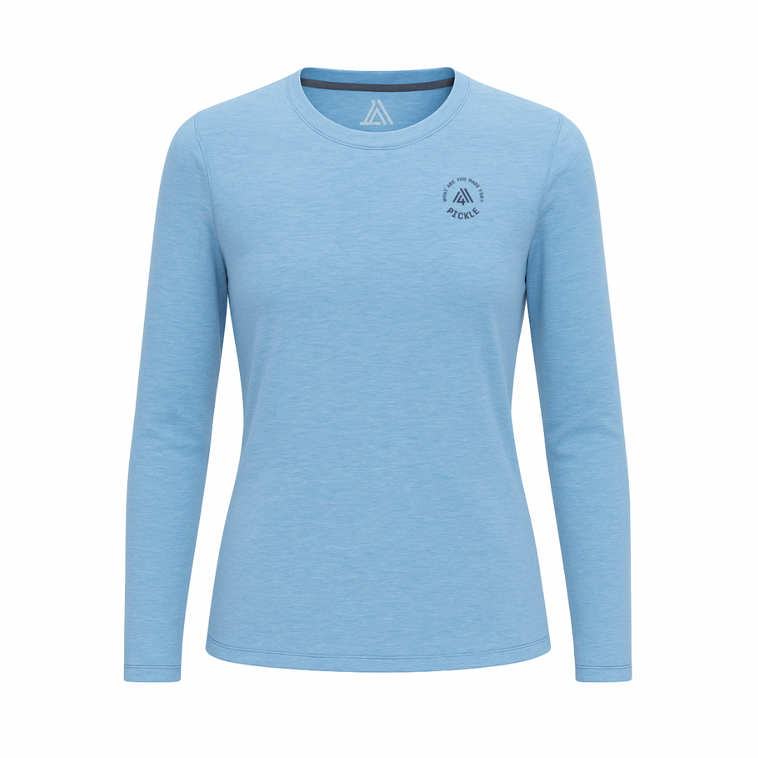 Women's Hybrid Long Sleeve Tee - Pickle Heather Blue