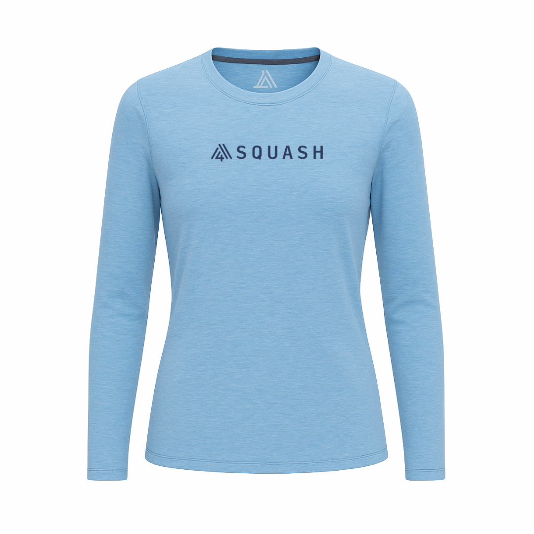 Women's Hybrid Long Sleeve Tee - Squash Heather Blue
