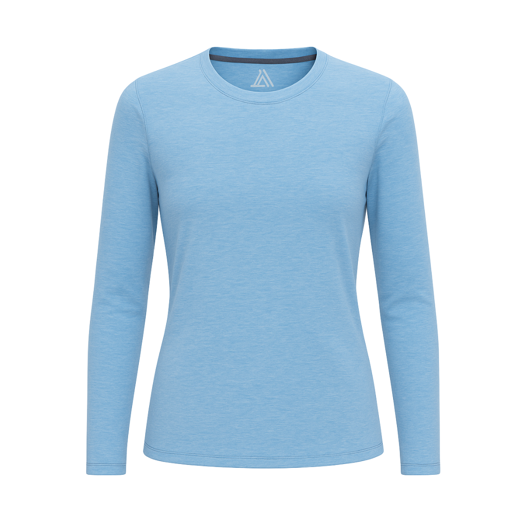 Women's Hybrid Long Sleeve Tee Heather Blue