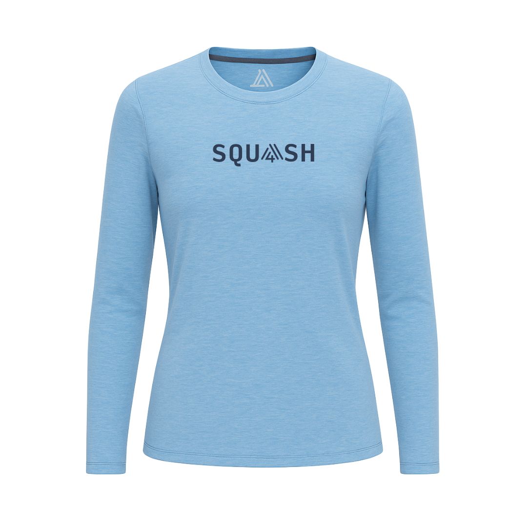 Women's Hybrid Long Sleeve Tee - Squash Heather Blue