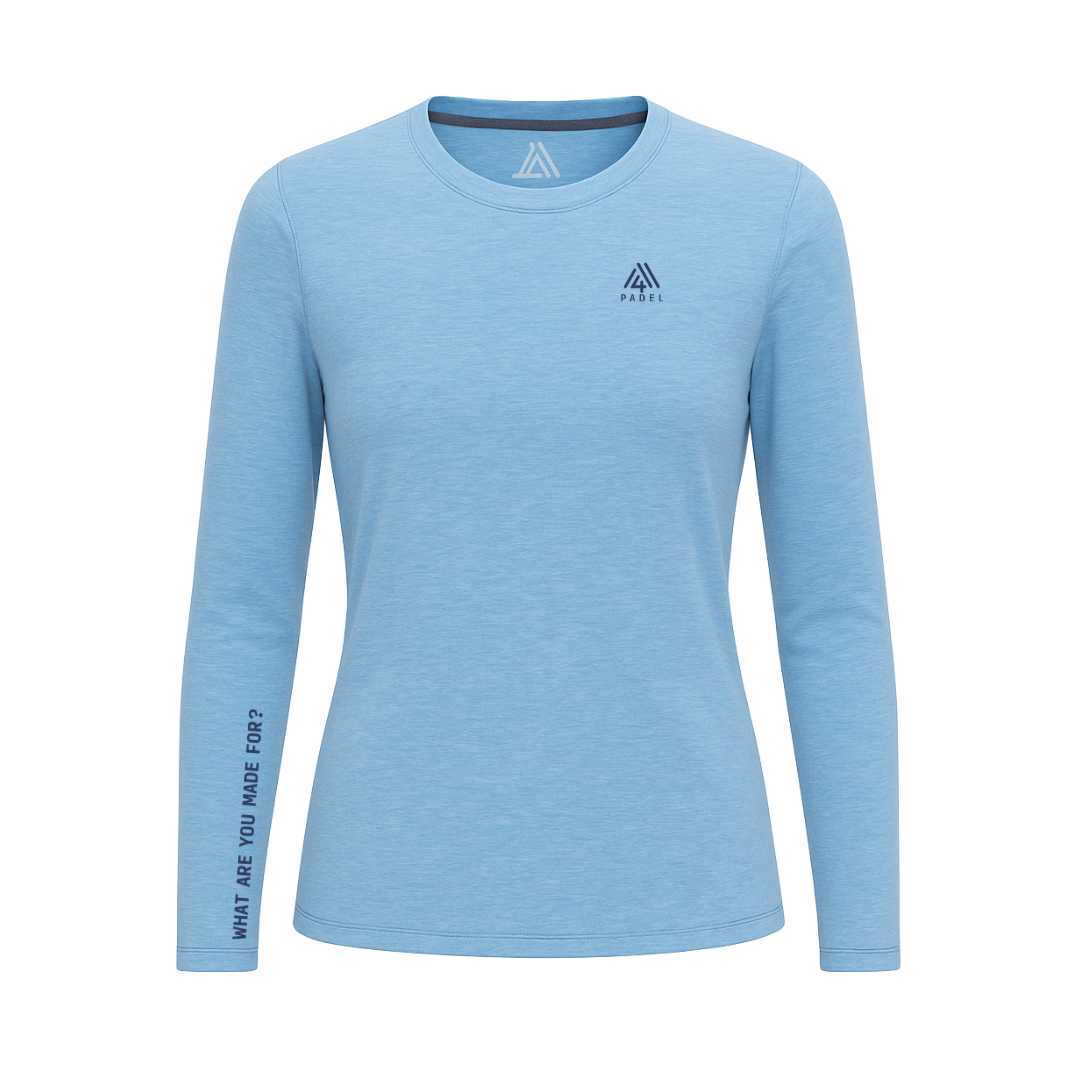 Women's WAYM4 Hybrid Long Sleeve Tee - Padel Heather Blue