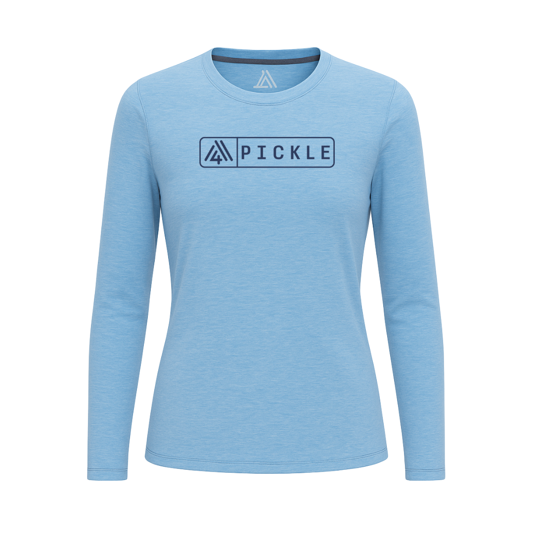 Women's Hybrid Long Sleeve Tee - Pickle Heather Blue