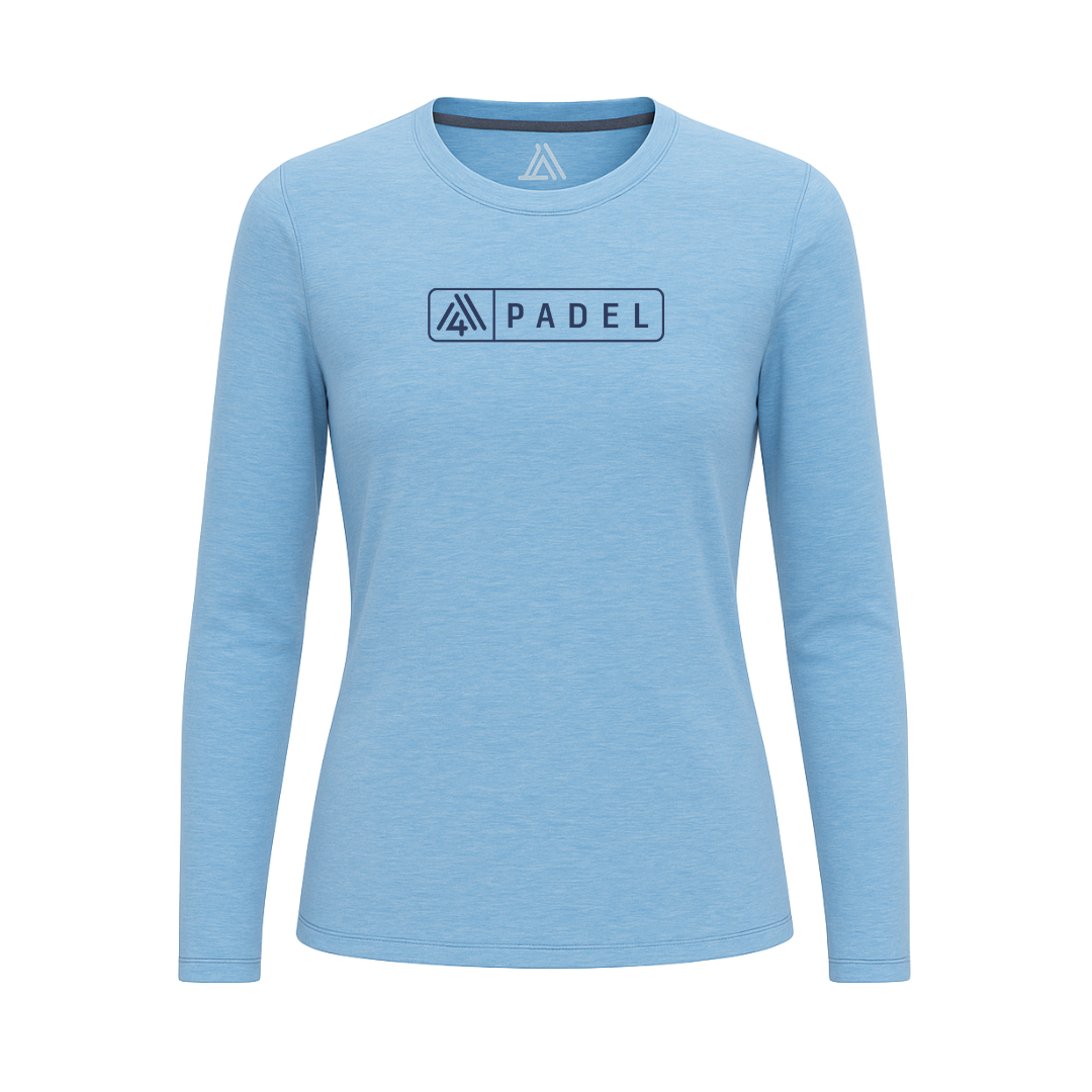 Women's Hybrid Long Sleeve Tee - Padel Heather Blue