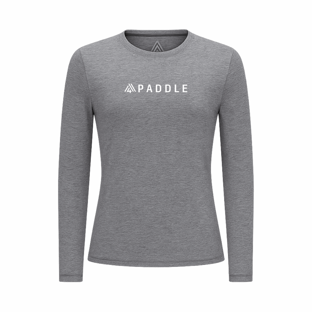 Women's Hybrid Long Sleeve Tee - Paddle Heather Grey