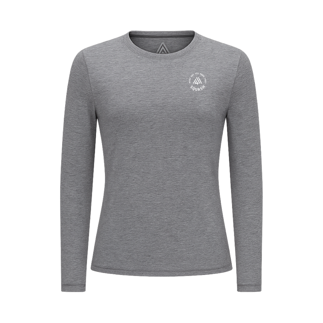 Women's Hybrid Long Sleeve Tee - Squash Heather Grey