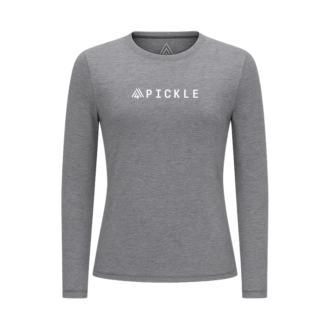 Women's Hybrid Long Sleeve Tee - Pickle Heather Grey