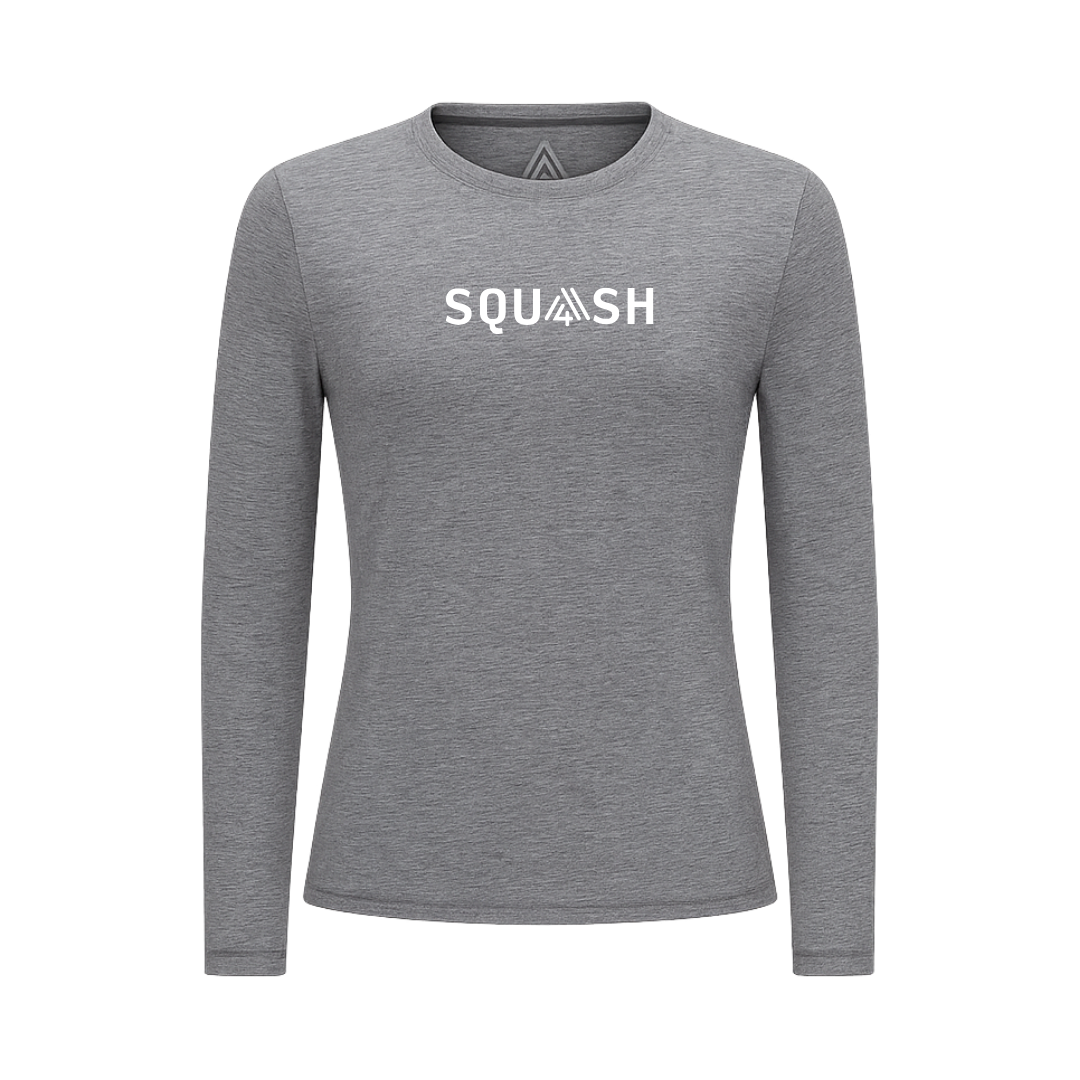 Women's Hybrid Long Sleeve Tee - Squash Heather Grey