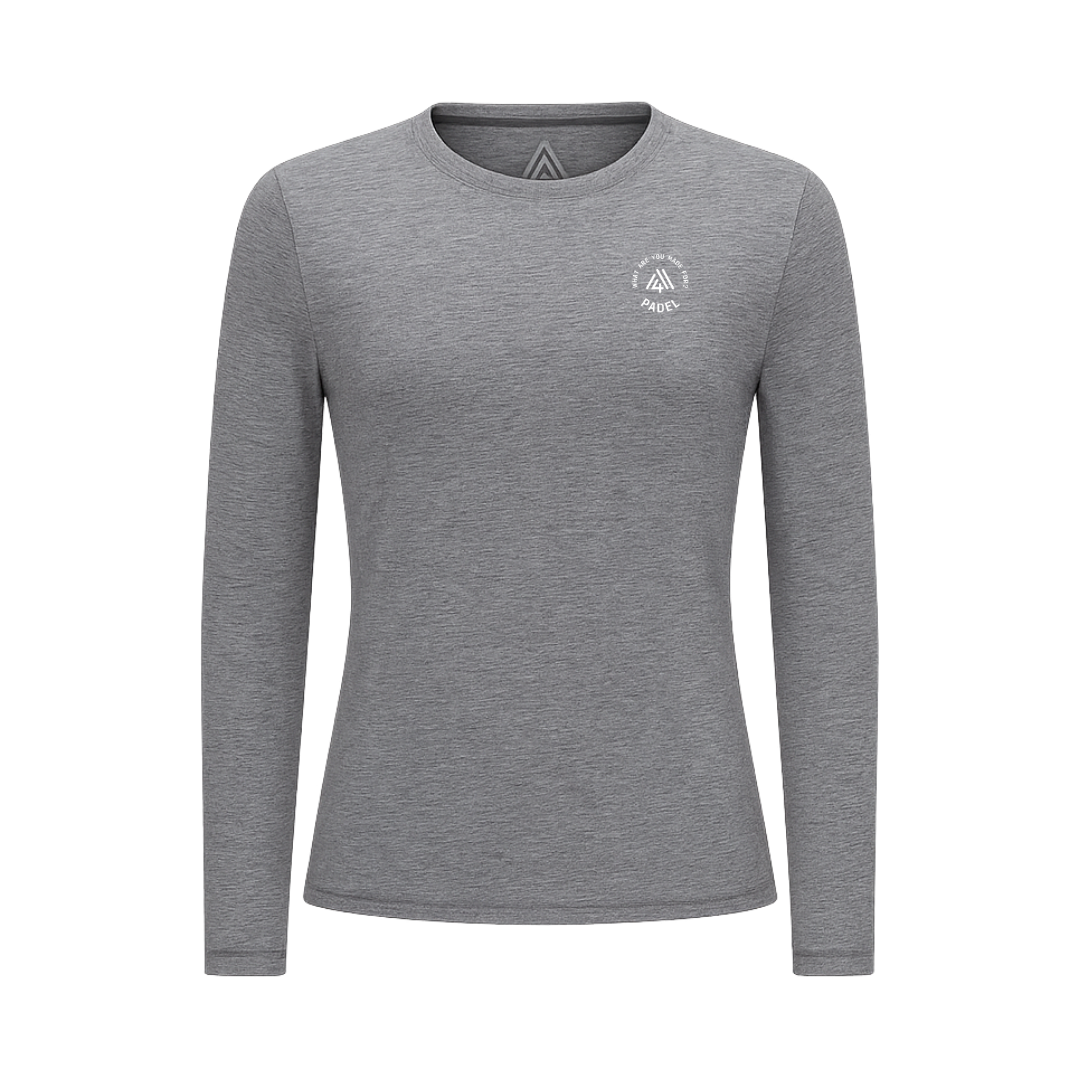 Women's Hybrid Long Sleeve Tee - Padel Heather Grey