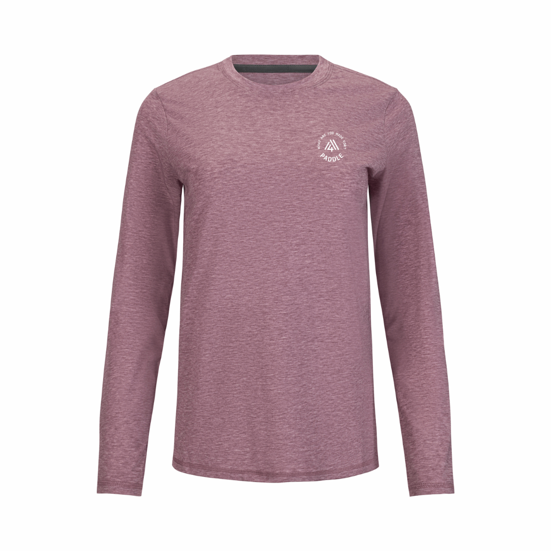 Women's Hybrid Long Sleeve Tee - Paddle Heather Red
