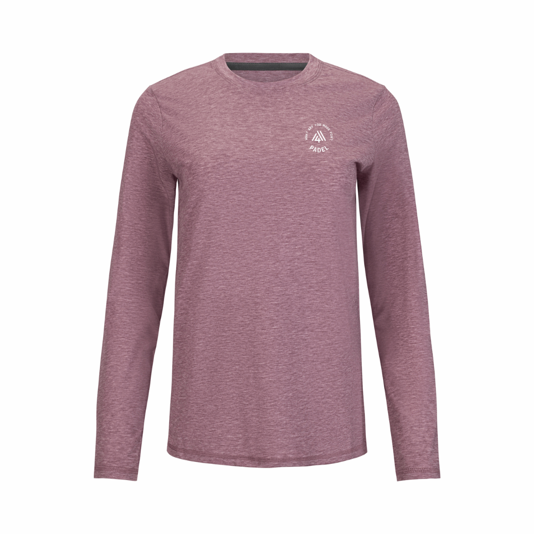 Women's Hybrid Long Sleeve Tee - Padel Heather Red