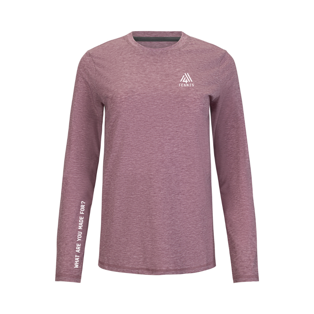 Women's WAYM4 Hybrid Long Sleeve Tee - Tennis Heather Red
