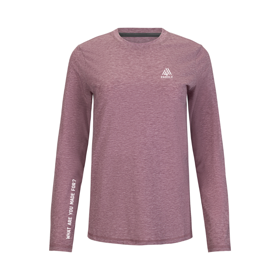 Women's WAYM4 Hybrid Long Sleeve Tee - Paddle Heather Red