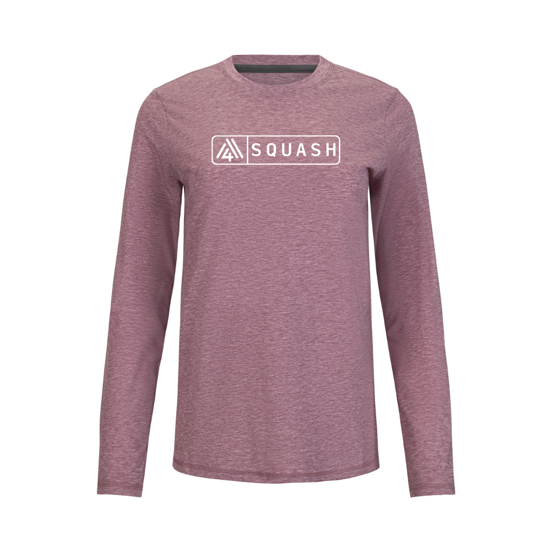Women's Hybrid Long Sleeve Tee - Squash Heather Red