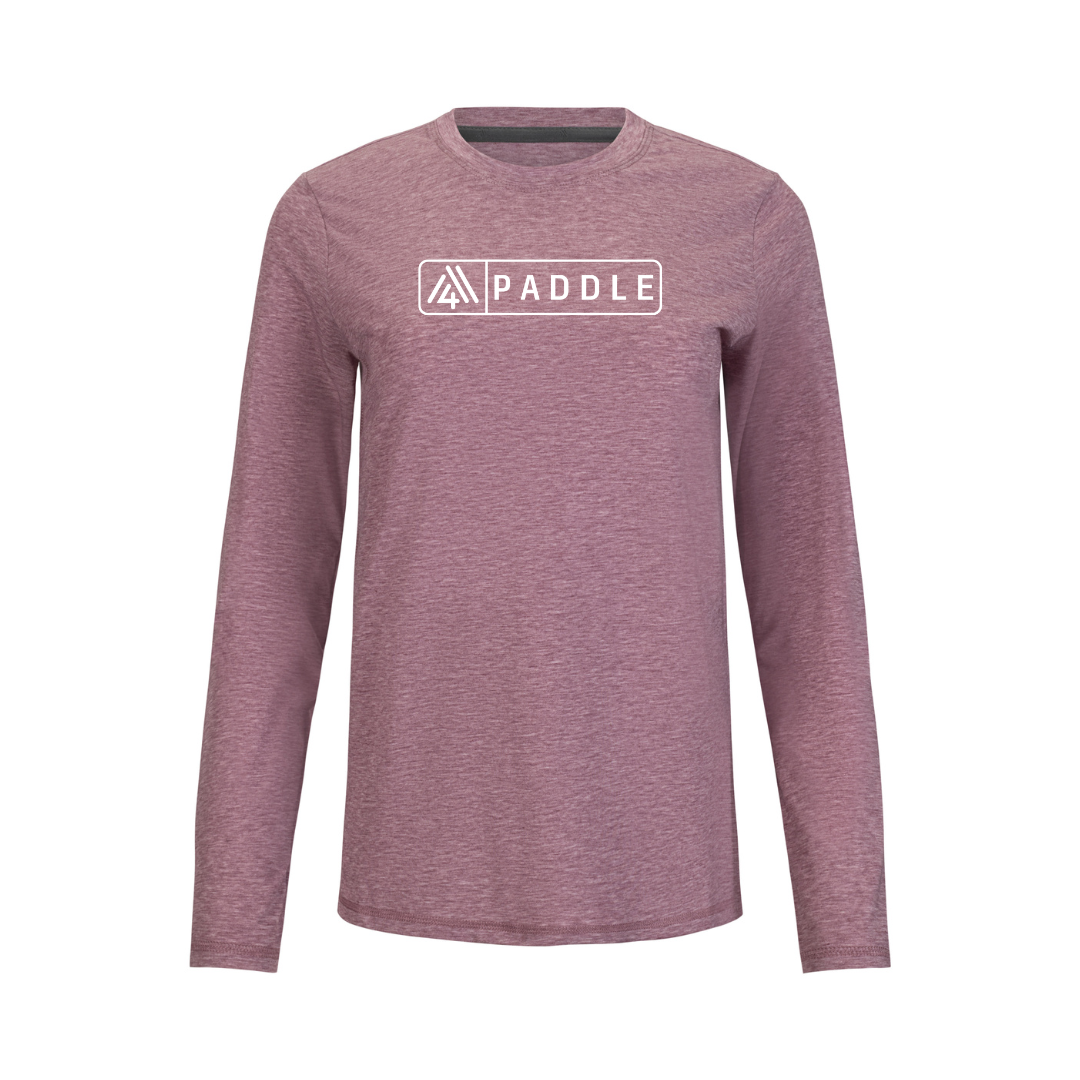 Women's Hybrid Long Sleeve Tee - Paddle Heather Red