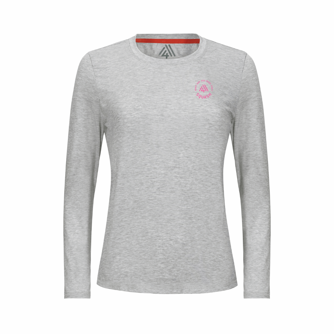 Women's Hybrid Long Sleeve Tee - Squash Heather Silver
