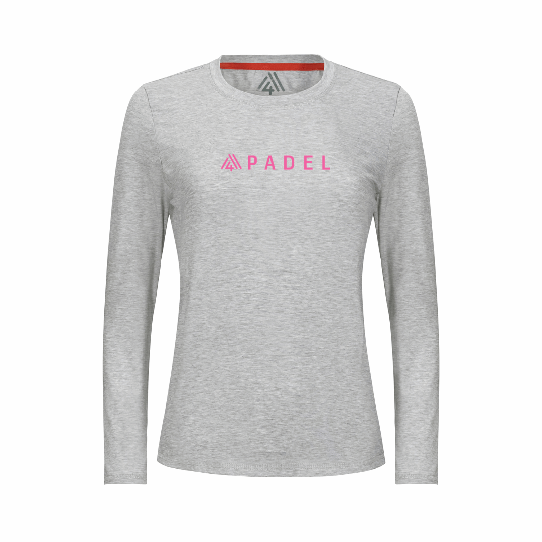 Women's Hybrid Long Sleeve Tee - Padel Heather Silver
