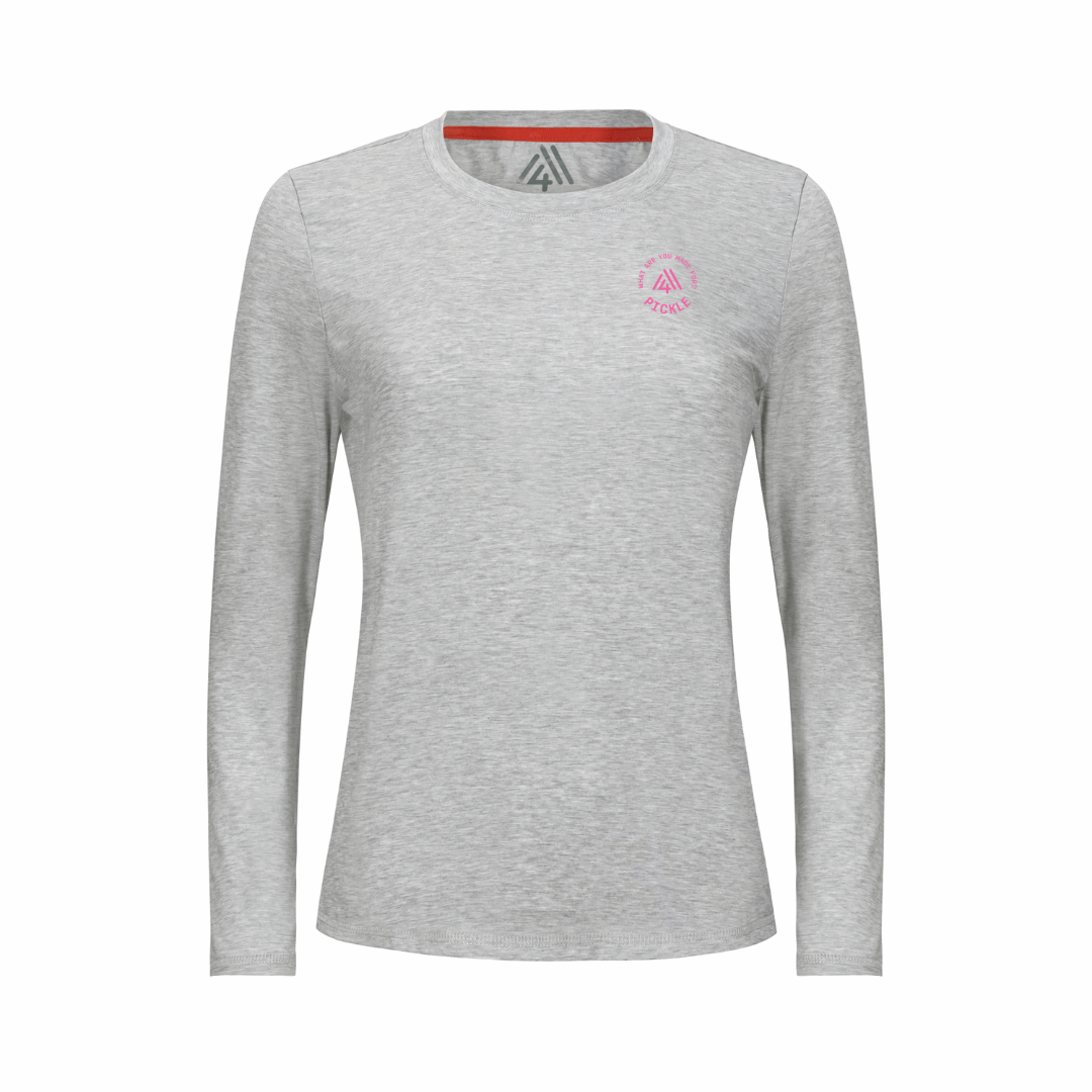 Women's Hybrid Long Sleeve Tee - Pickle Heather Silver