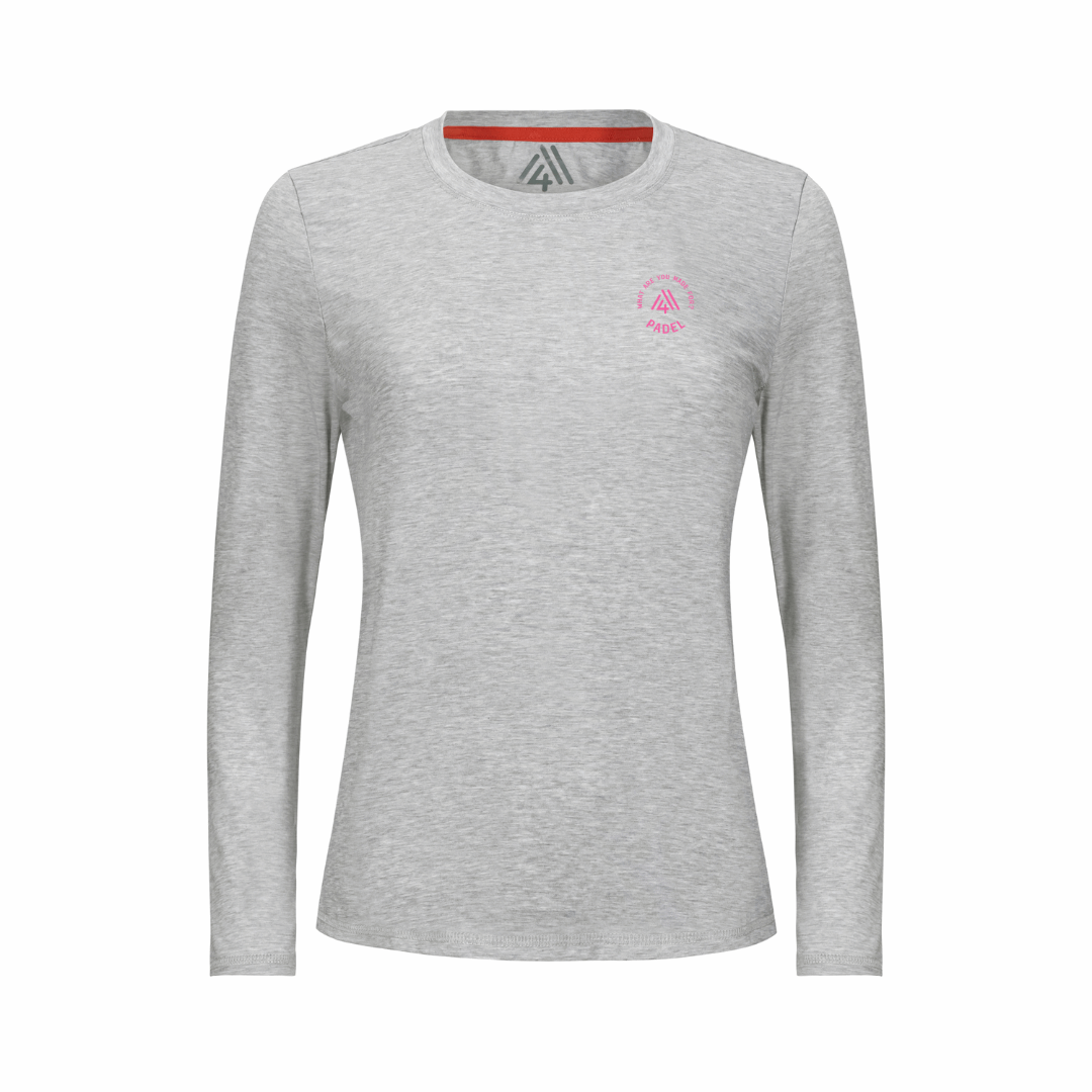 Women's Hybrid Long Sleeve Tee - Padel Heather Silver