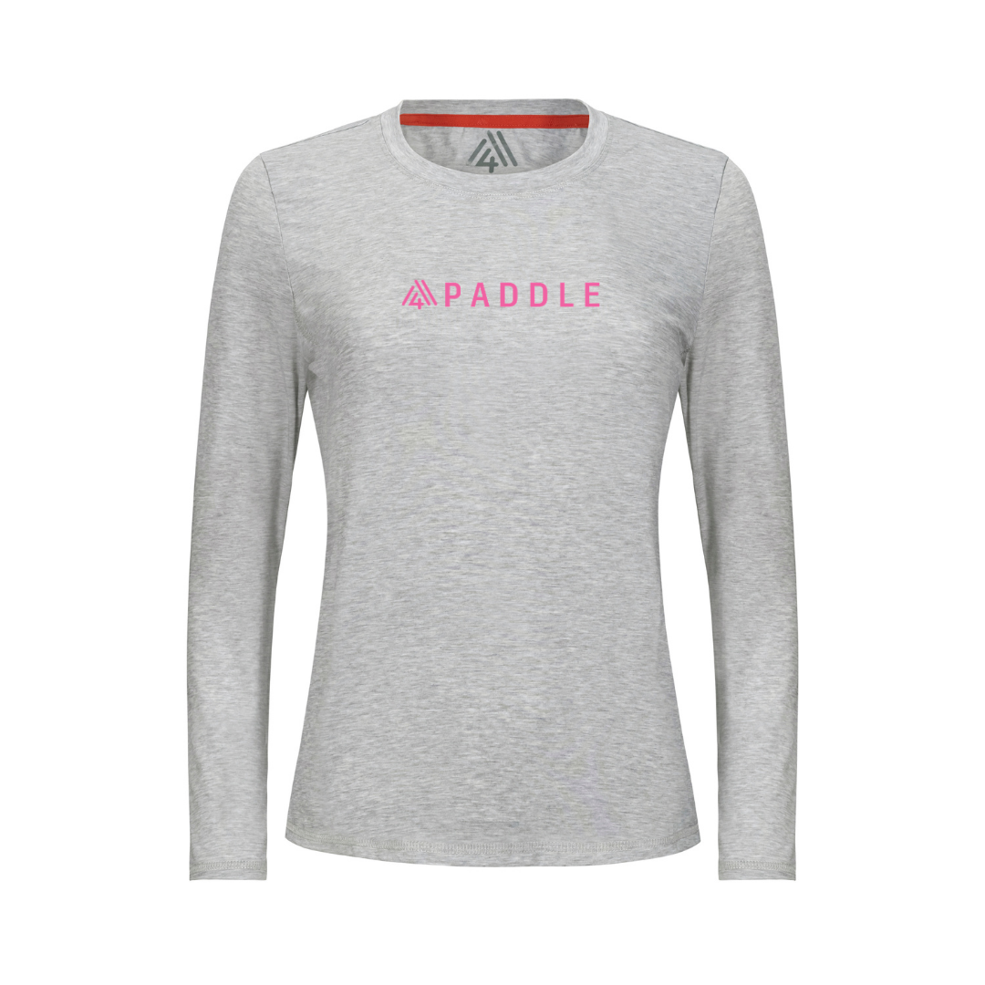 Women's Hybrid Long Sleeve Tee - Paddle Heather Silver