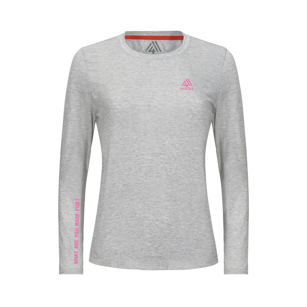 Women's WAYM4 Hybrid Long Sleeve Tee - Paddle Heather Silver
