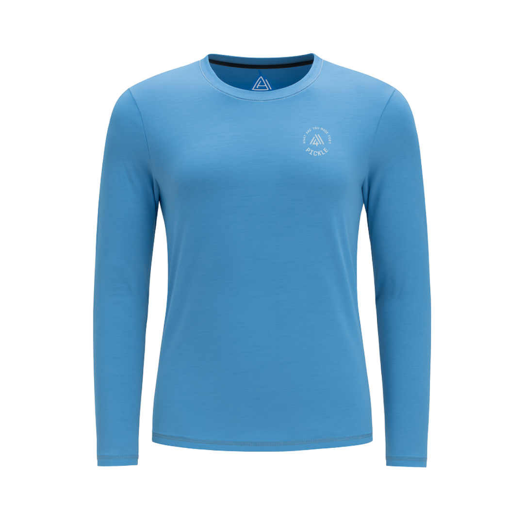 Women's Hybrid Long Sleeve Tee - Pickle Light Blue