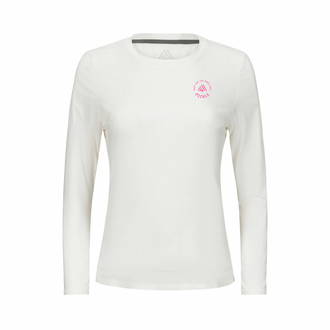 Women's Hybrid Long Sleeve Tee - Pickle White