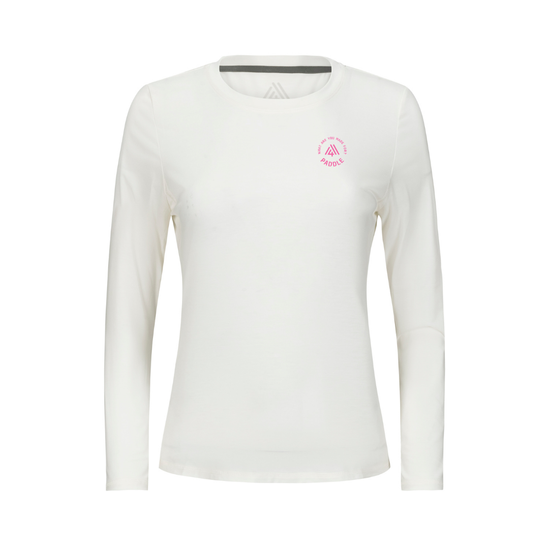 Women's Hybrid Long Sleeve Tee - Paddle White