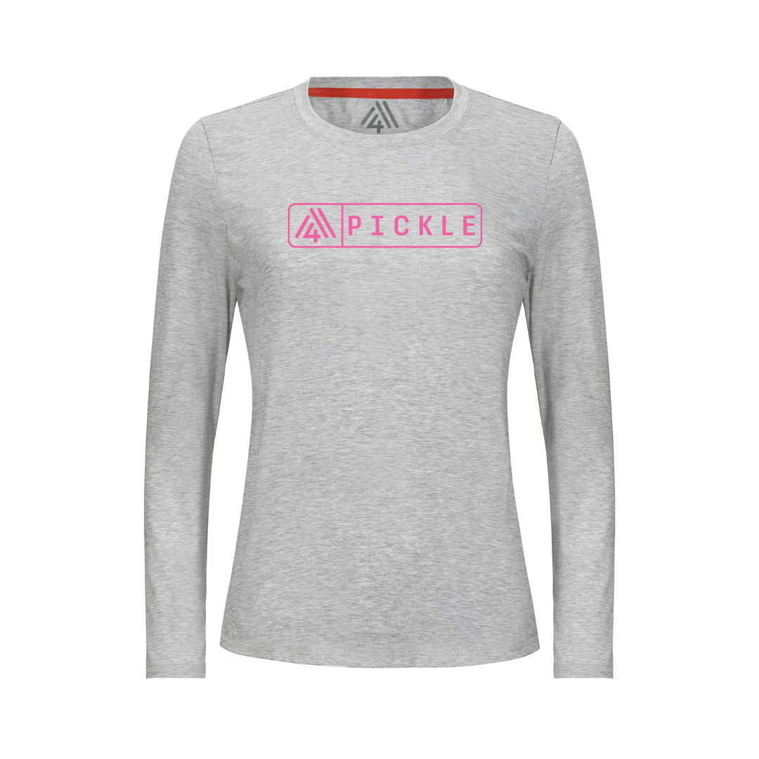 Women's Hybrid Long Sleeve Tee - Pickle Heather Silver