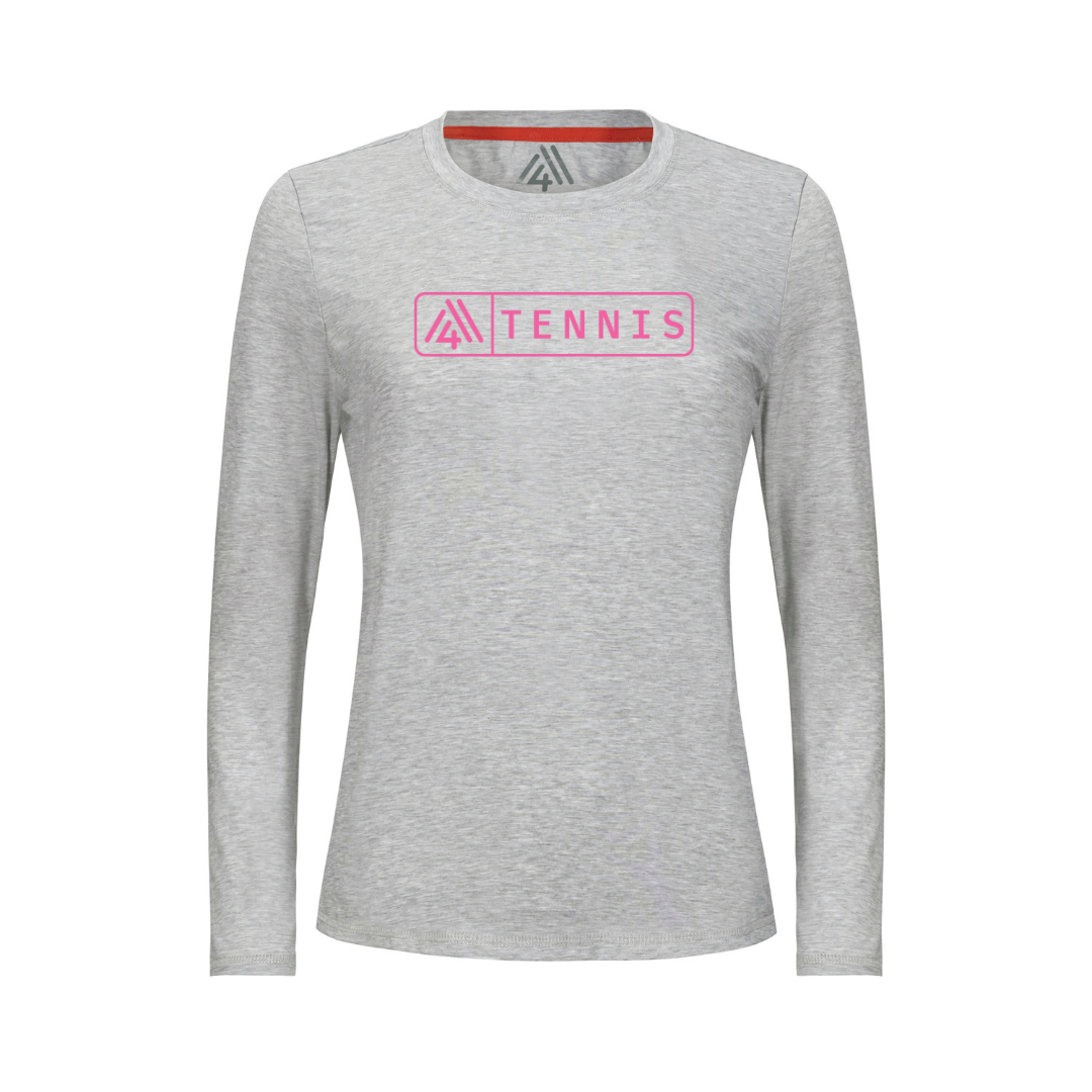 Women's Hybrid Long Sleeve Tee - Tennis Heather Silver