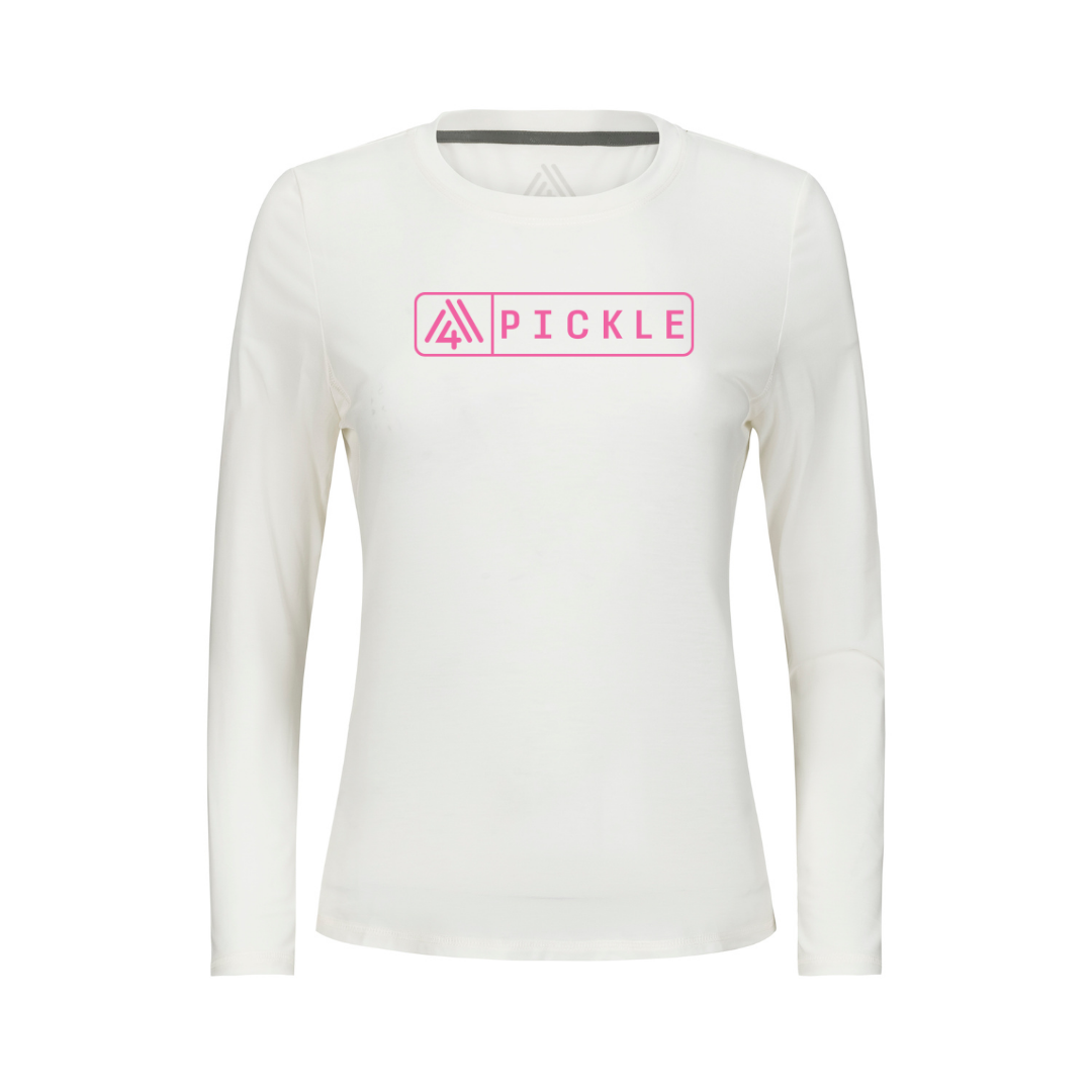 Women's Hybrid Long Sleeve Tee - Pickle White