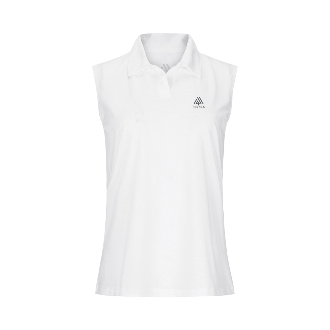 Women's Elite Sleeveless Polo - Tennis White