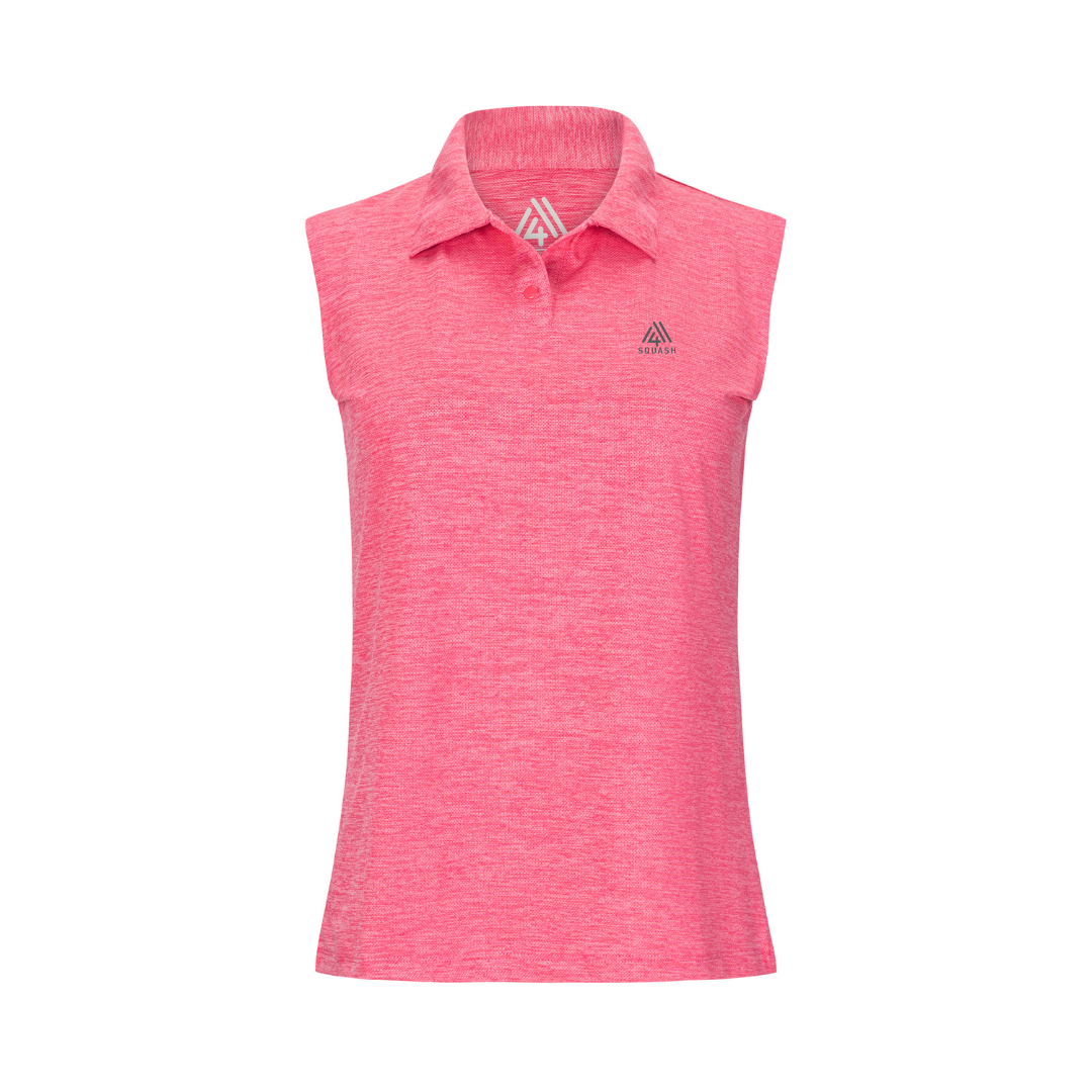 Women's Elite Sleeveless Polo - Squash Bright Pink