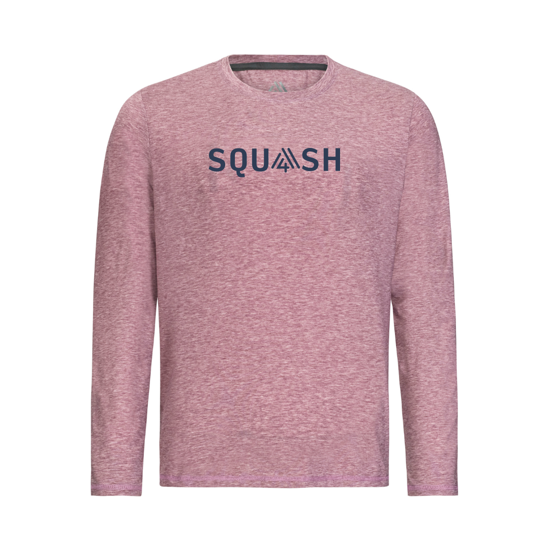 Men's Hybrid Long Sleeve Tee - Squash Heather Red