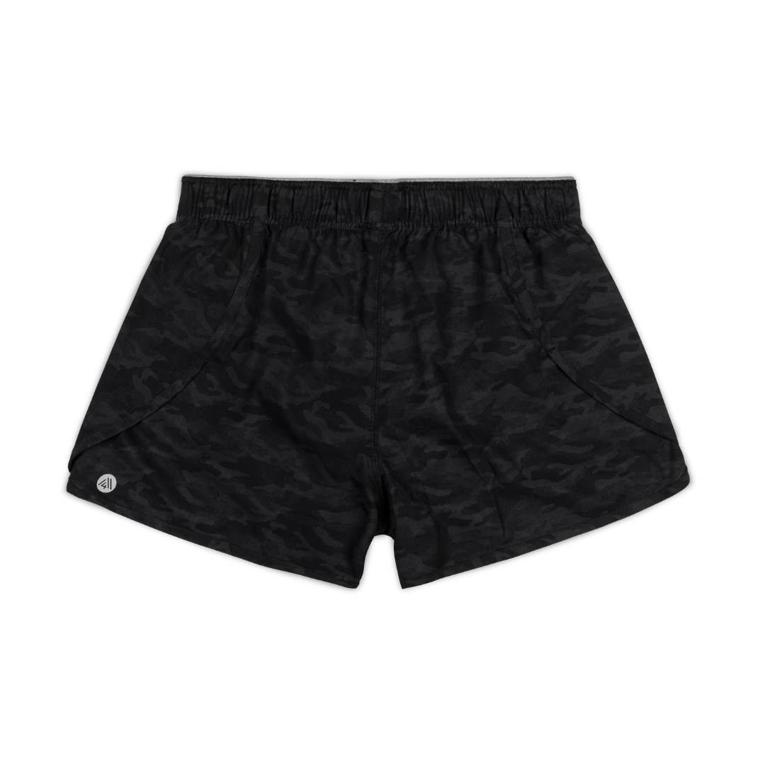 Women's Active Short Black Camo