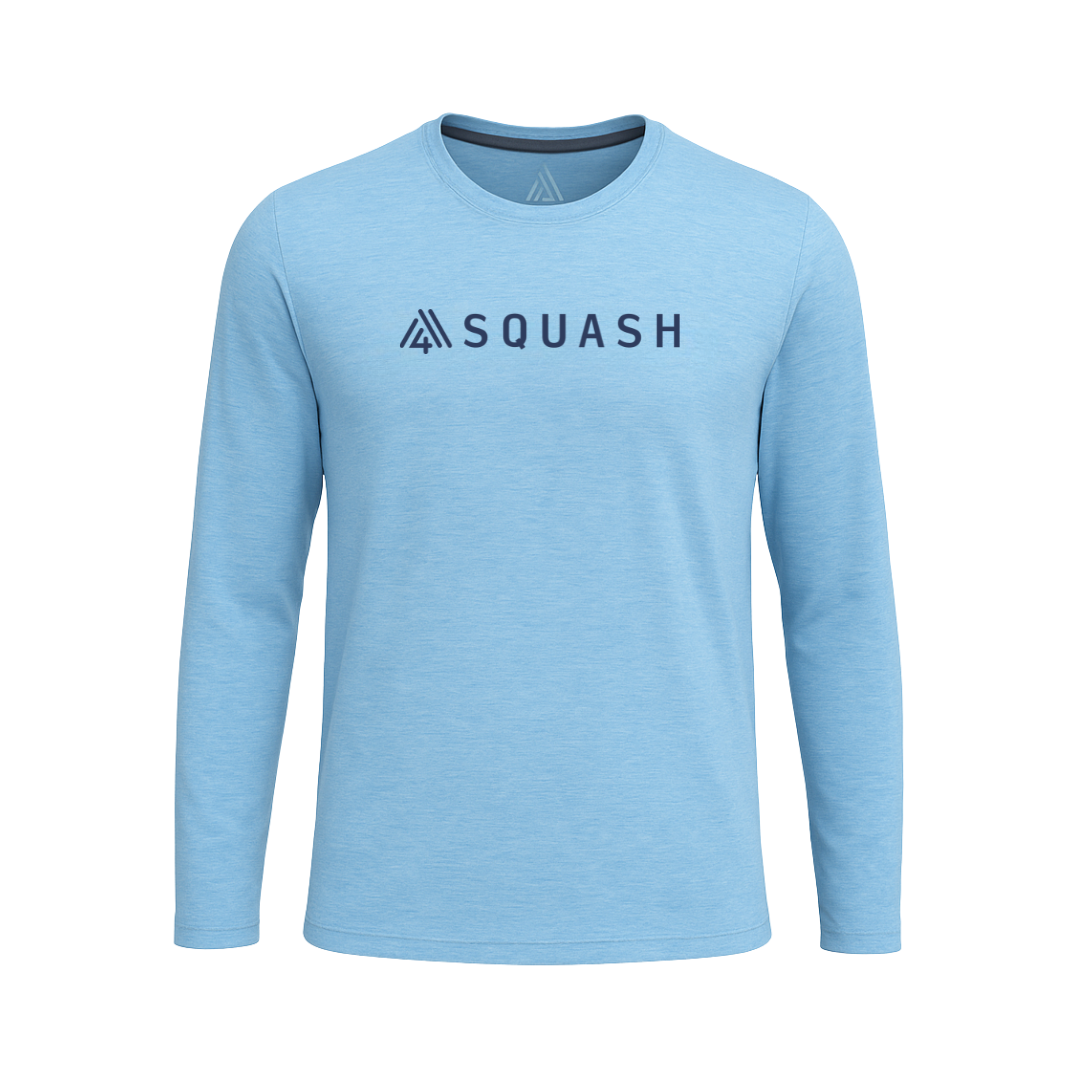 Men's Hybrid Long Sleeve Tee - Squash Heather Blue