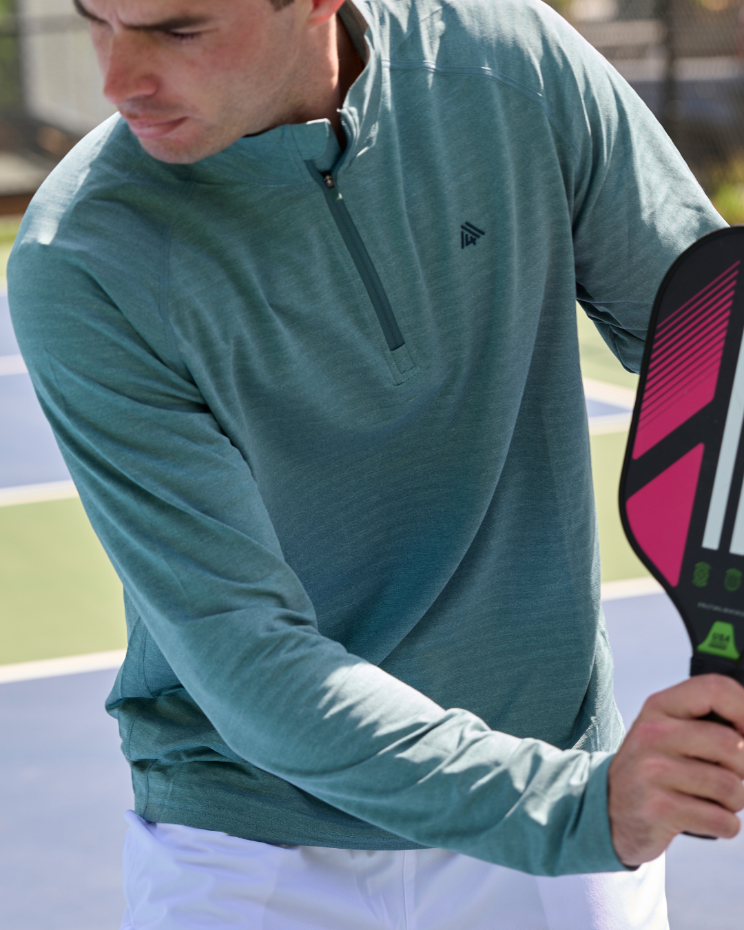 Men's Active Stripe Quarter Zip