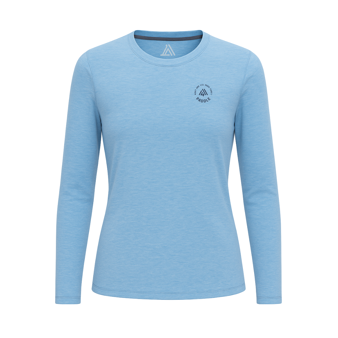 Women's Hybrid Long Sleeve Tee - Paddle Heather Blue