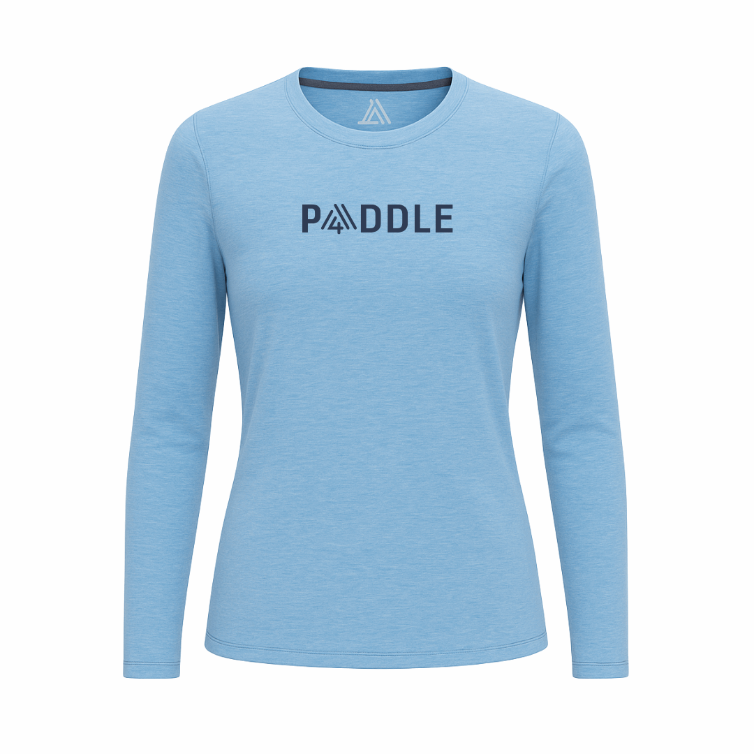 Women's Hybrid Long Sleeve Tee - Paddle Heather Blue