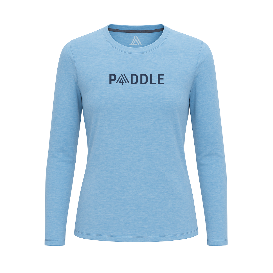 Women's Hybrid Long Sleeve Tee - Paddle Heather Blue